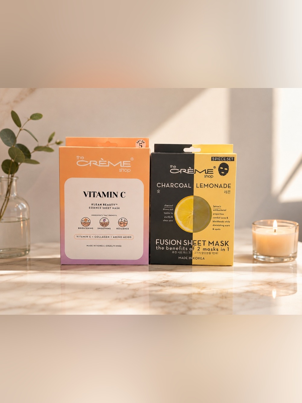 🎄THE CRÈME SHOP | Vitamin C & Charcoal Lemonade Fusion Sheet Mask | 1 box each